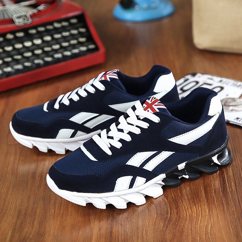 Men's Striped Running Sneakers - Blue Force Sports