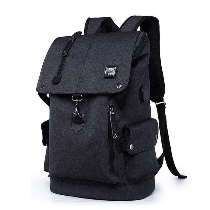 Stylish Multi-Space Men's Travel Laptop Backpack with USB - Blue Force Sports