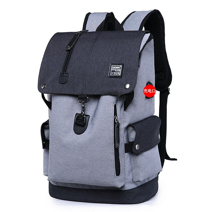 Stylish Multi-Space Men's Travel Laptop Backpack with USB - Blue Force Sports