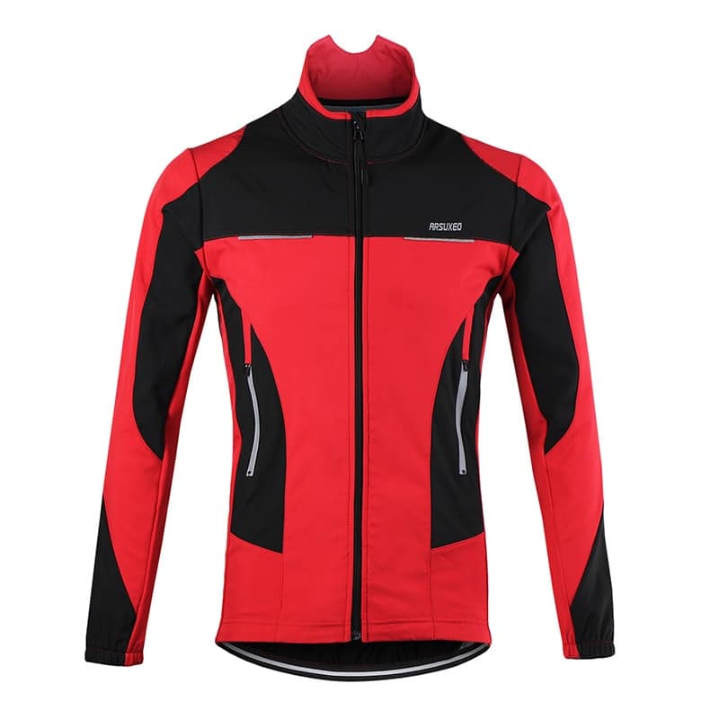 Windproof Men's Thermal Fleece Cycling Jacket - Blue Force Sports