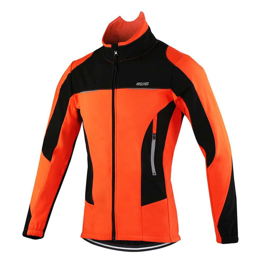Windproof Men's Thermal Fleece Cycling Jacket - Blue Force Sports