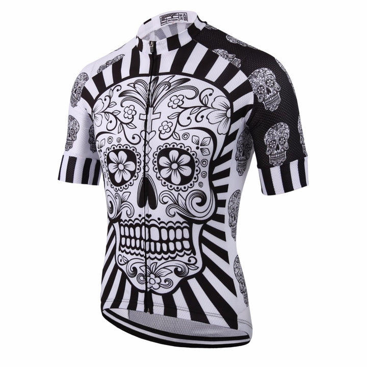 Skull Printed Quick Dry Cycling Jersey, 4 Types - Blue Force Sports