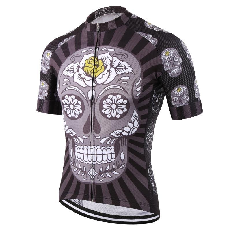 Skull Printed Quick Dry Cycling Jersey, 4 Types - Blue Force Sports