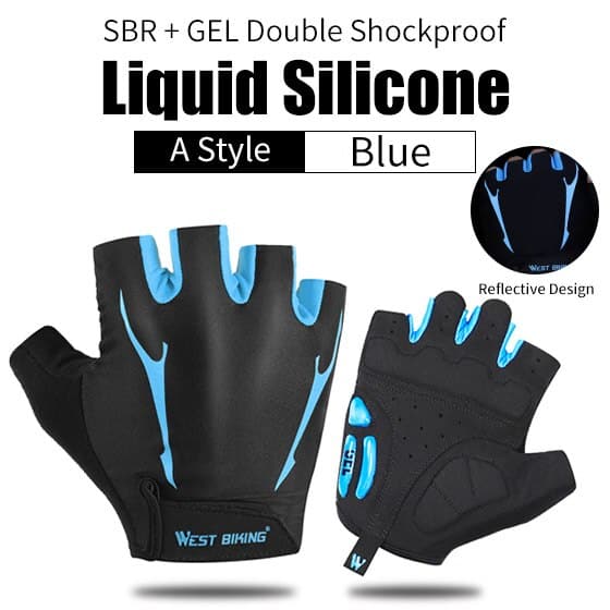 High Elastic Breathable Half Finger Cycling Gloves - Blue Force Sports