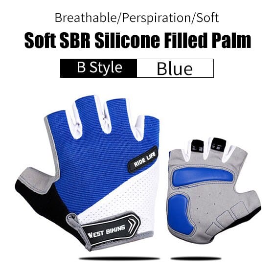 High Elastic Breathable Half Finger Cycling Gloves - Blue Force Sports