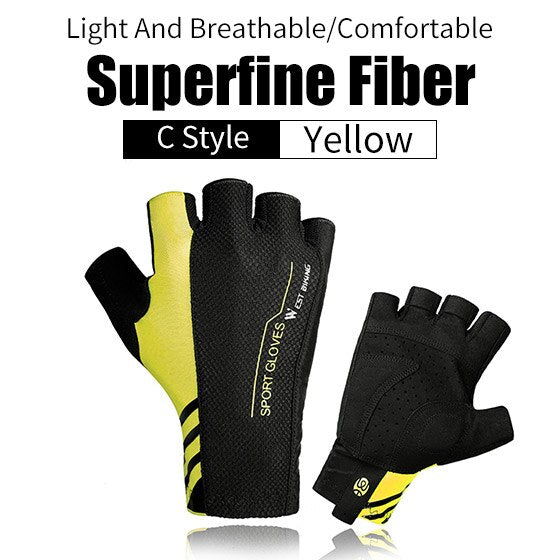 High Elastic Breathable Half Finger Cycling Gloves - Blue Force Sports