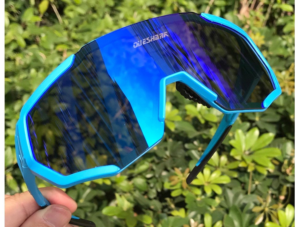 Geometric Design Polarized Cycling Sunglasses - Blue Force Sports