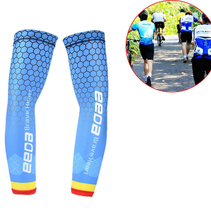 Net Pattern UV Protection Arm Warmers - Blue Force Sports