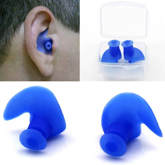 Useful Waterproof Soft Silicone Swimming Earplugs - Blue Force Sports