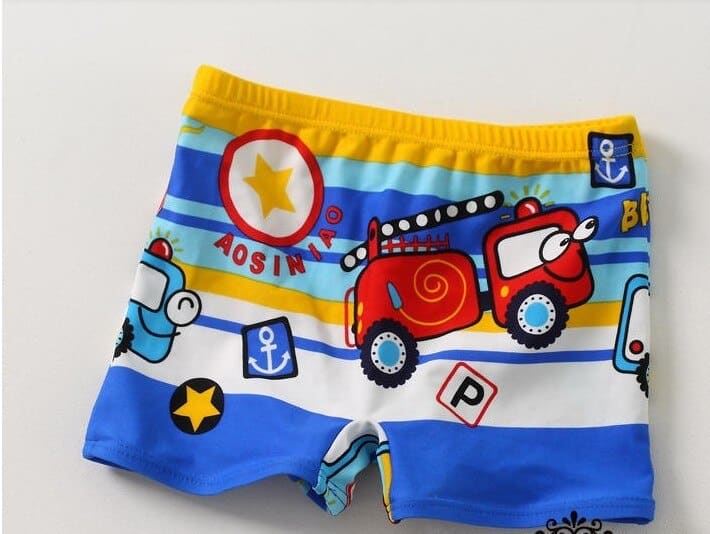 Swimming Trunks for Boys with Colorful Cartoony Design - Blue Force Sports