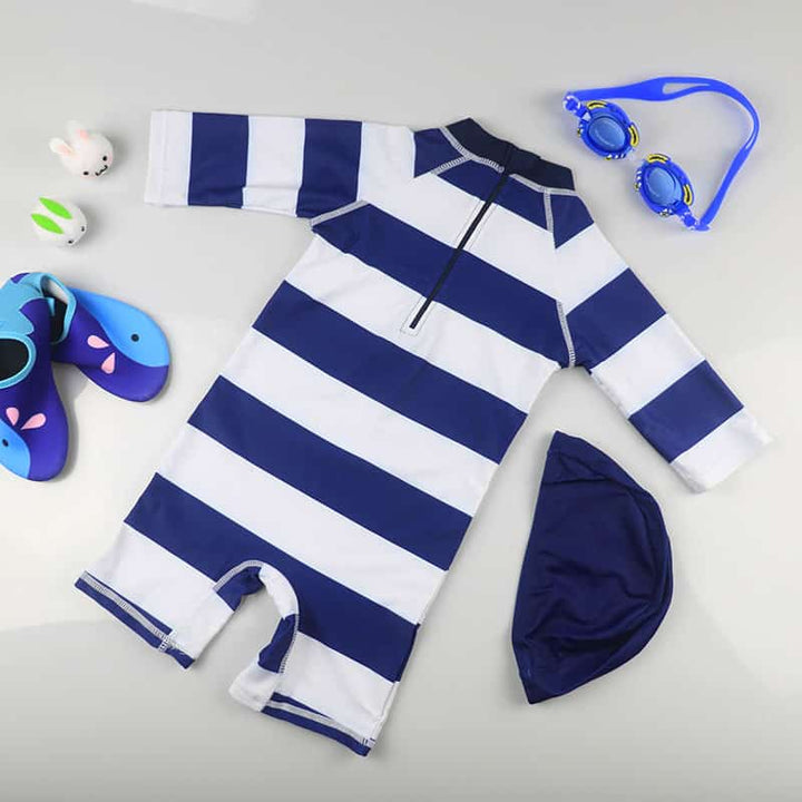 Swimsuit and Swimming Cap Set for Boys - Blue Force Sports