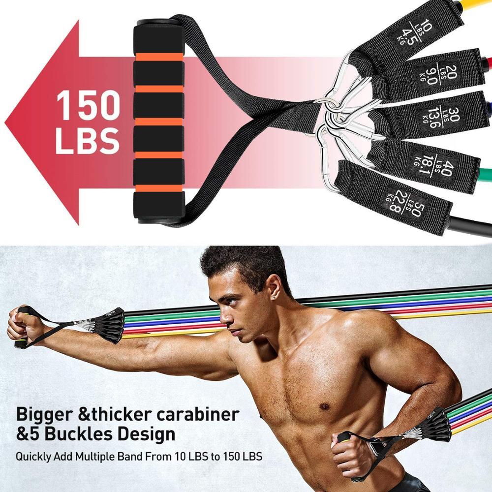 150lb Fitness Resistance Bands Set - Blue Force Sports