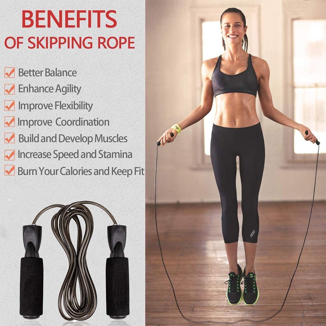 Steel Wire Jump Rope - Blue Force Sports