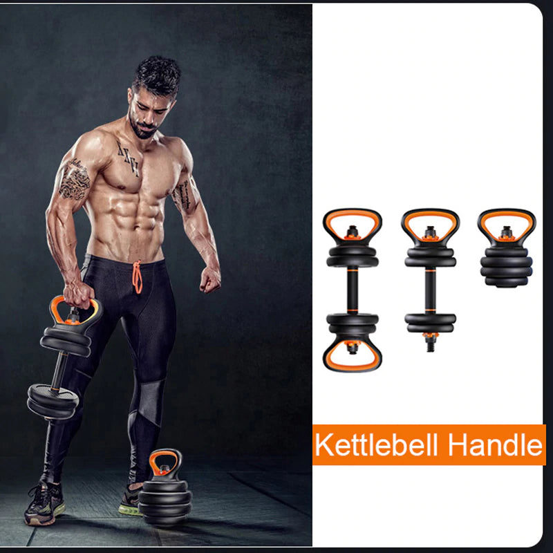 Gym Adjustable Kettlebell Handle with Weight Plates - Blue Force Sports