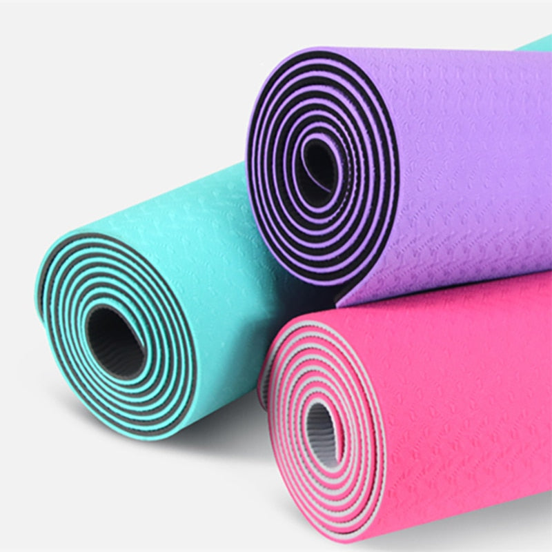 6 mm Two Tone Fitness Mat - Blue Force Sports