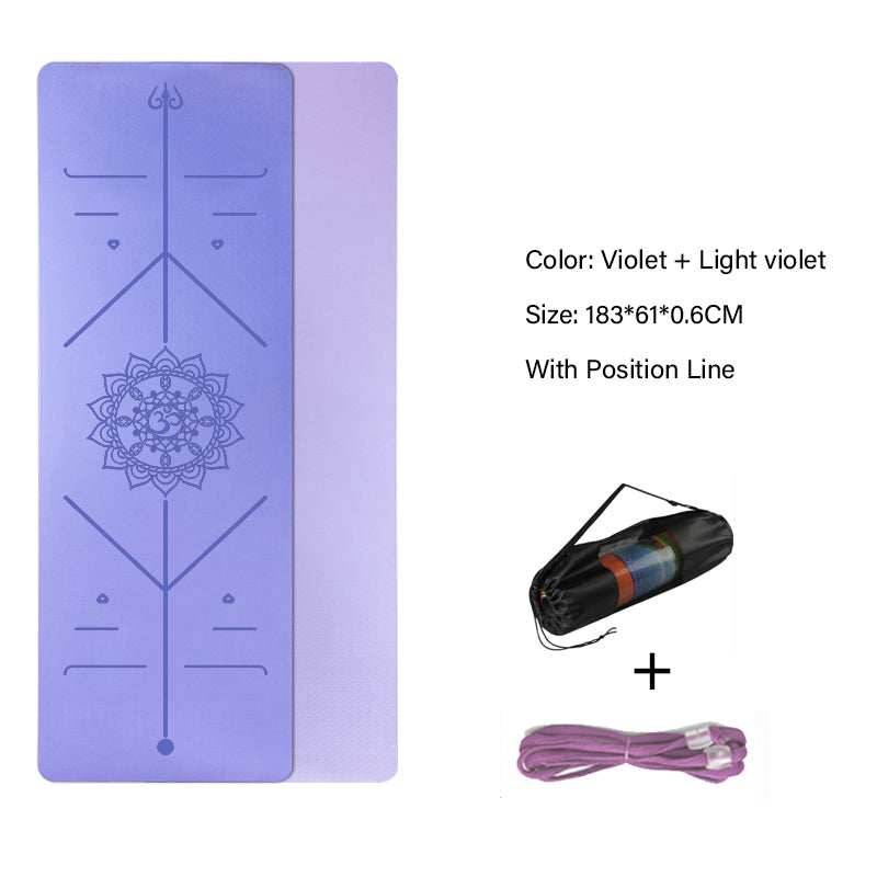 6 mm Two Tone Fitness Mat - Blue Force Sports