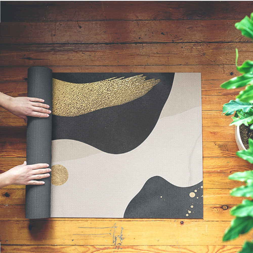 Marble Pattern Fitness Mat - Blue Force Sports