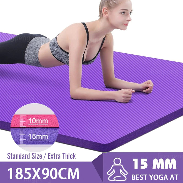 Thick Non-Slip Yoga Mat - Blue Force Sports