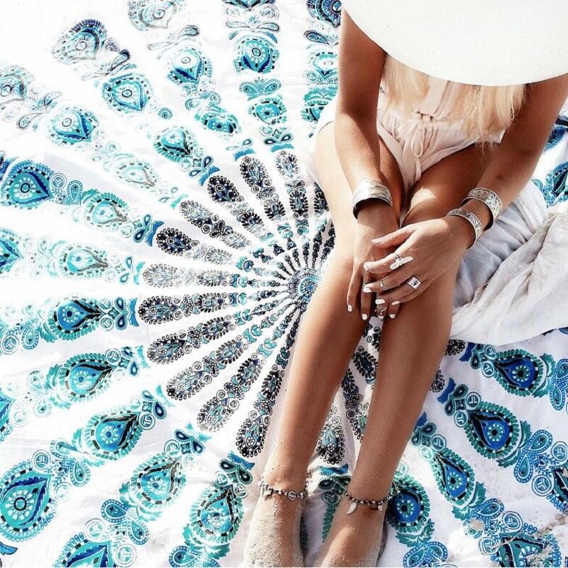 Round Printing Yoga Blanket - Blue Force Sports