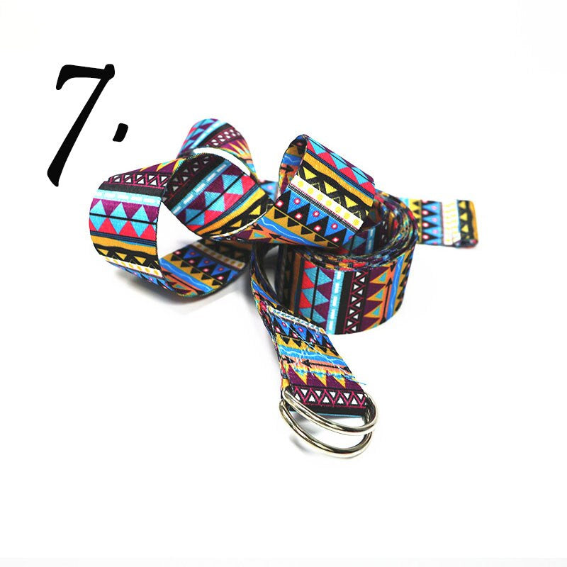 Printed Yoga Stretch Strap - Blue Force Sports