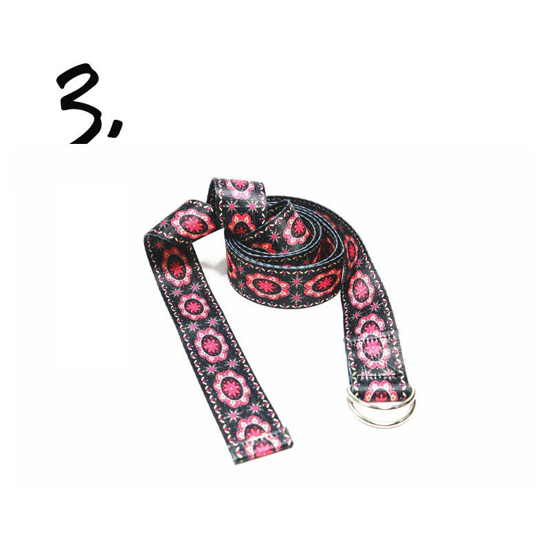 Printed Yoga Stretch Strap - Blue Force Sports