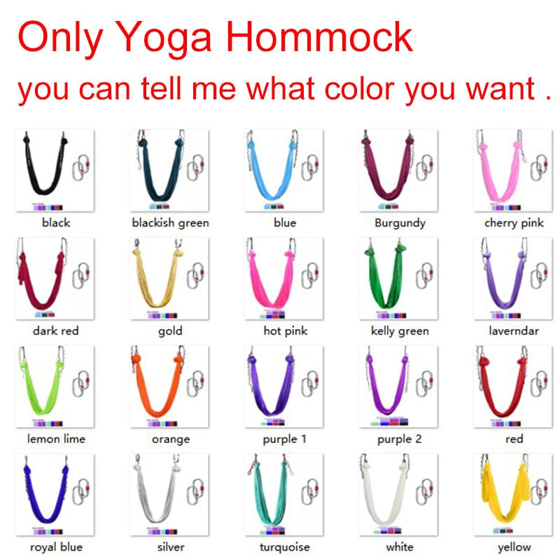 Solid Color Yoga Flying Hammock - Blue Force Sports