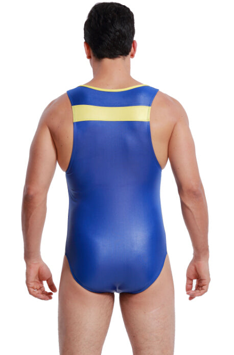 Leather Men's Bodysuit for Sport - Blue Force Sports