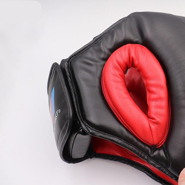 RED/BLACK Closed Type Boxing Head Guard - Blue Force Sports