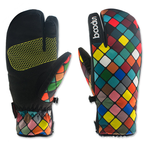 Women's Cute Colorful Snowboard Warm Gloves - Blue Force Sports