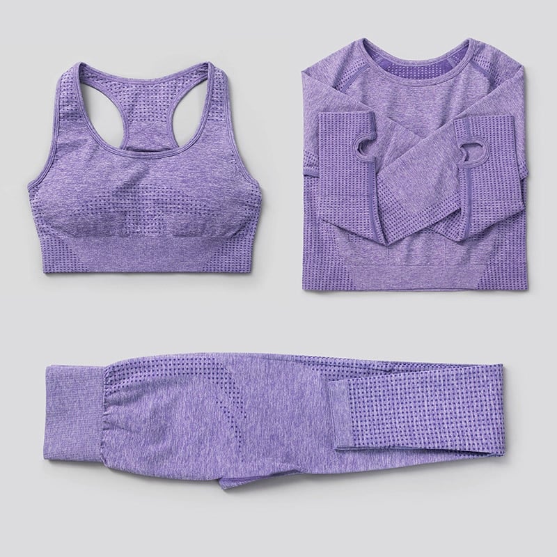 Elastic Seamless Yoga Set for Women - Blue Force Sports