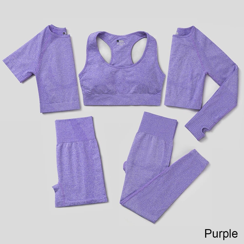 Elastic Seamless Yoga Set for Women - Blue Force Sports