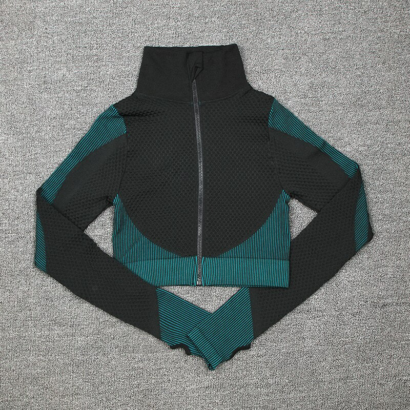 Women's Crop Top And Push Up Leggings - Blue Force Sports