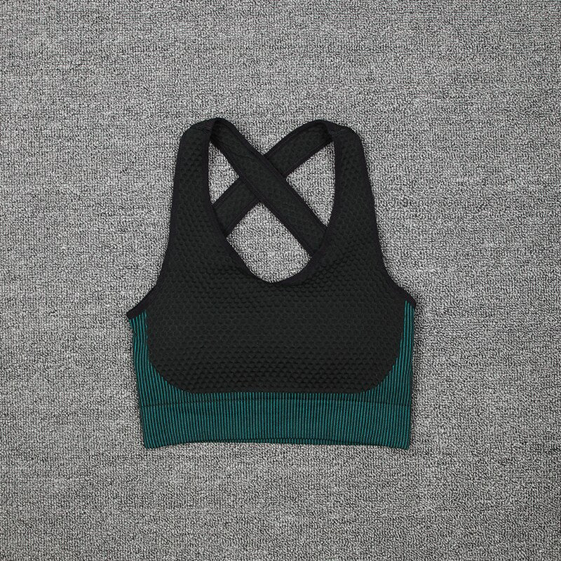 Women's Crop Top And Push Up Leggings - Blue Force Sports