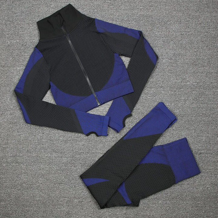 Women's Crop Top And Push Up Leggings - Blue Force Sports