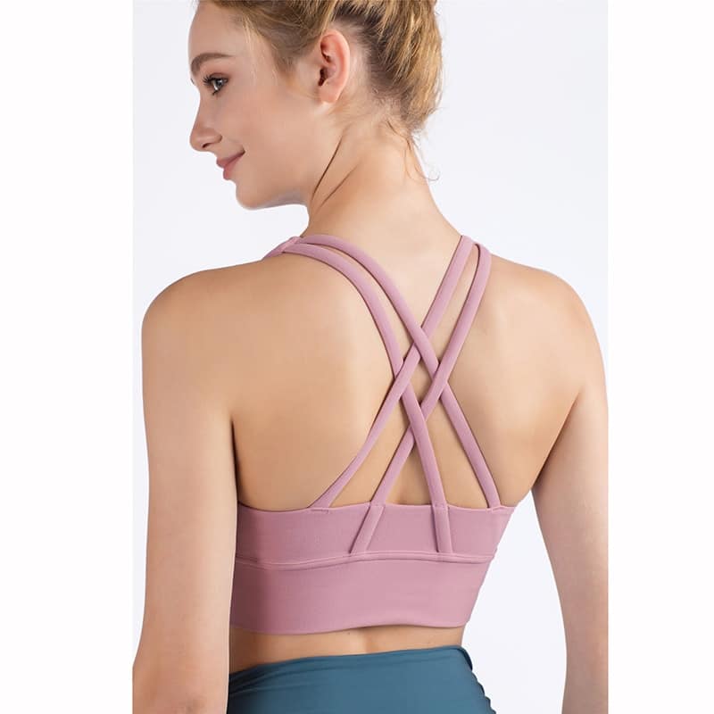 Women's Breathable Nylon Yoga Bra - Blue Force Sports