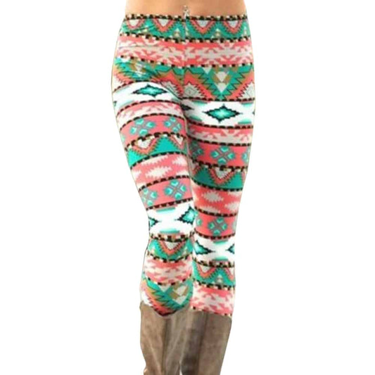 Women's High Waisted Leggings with Christmas Print - Blue Force Sports