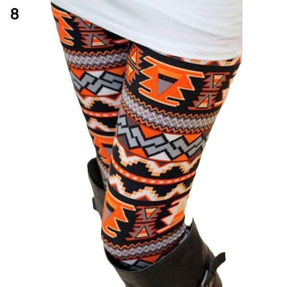Women's High Waisted Leggings with Christmas Print - Blue Force Sports