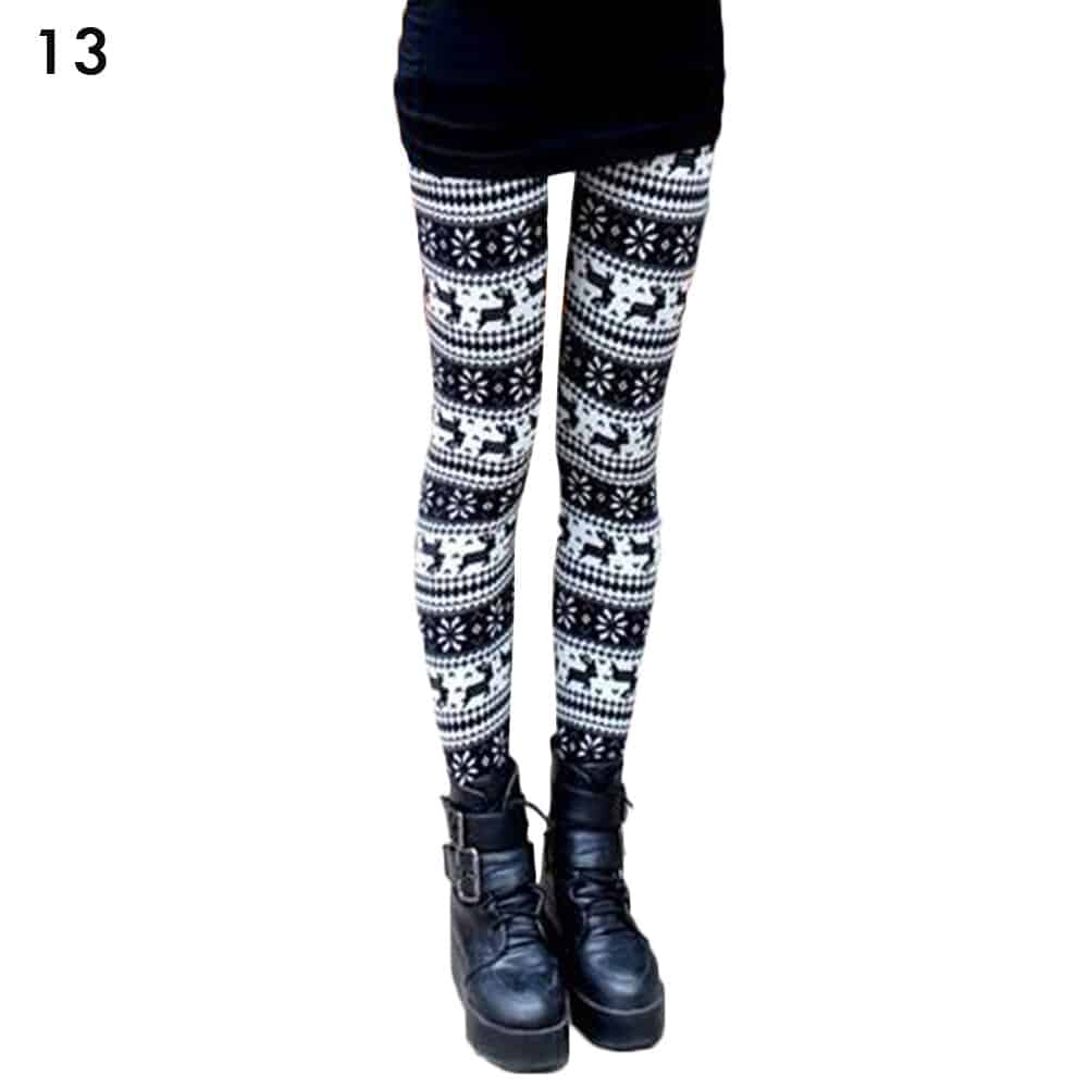 Women's High Waisted Leggings with Christmas Print - Blue Force Sports