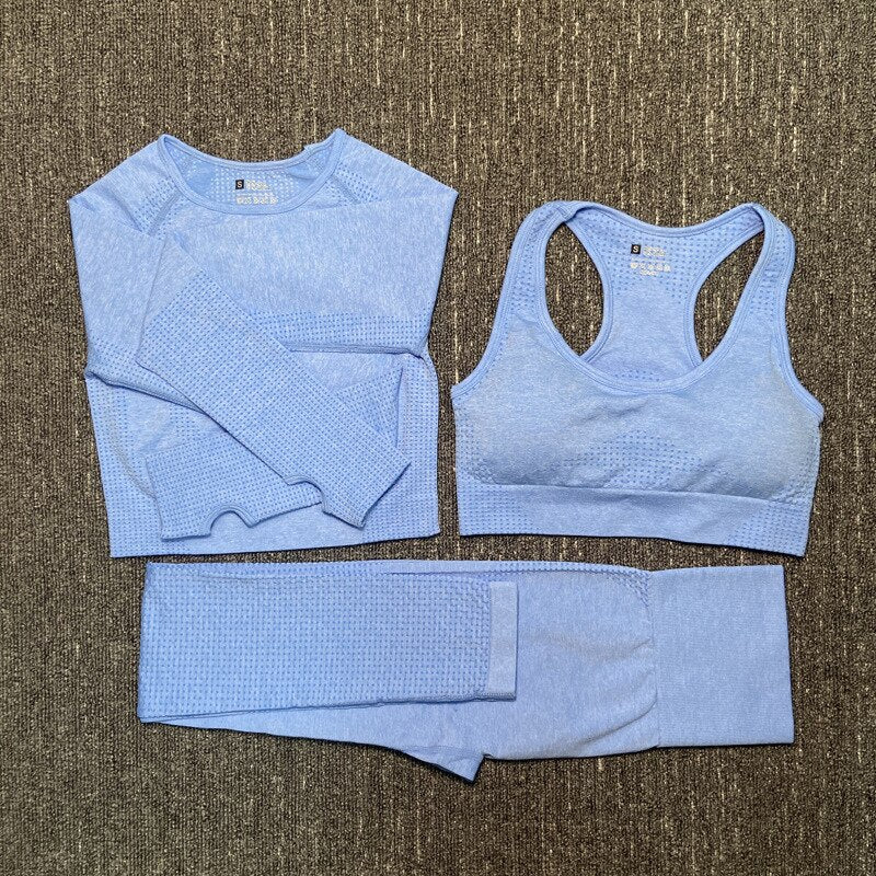Women's Seamless Fitness Clothing Set - Blue Force Sports