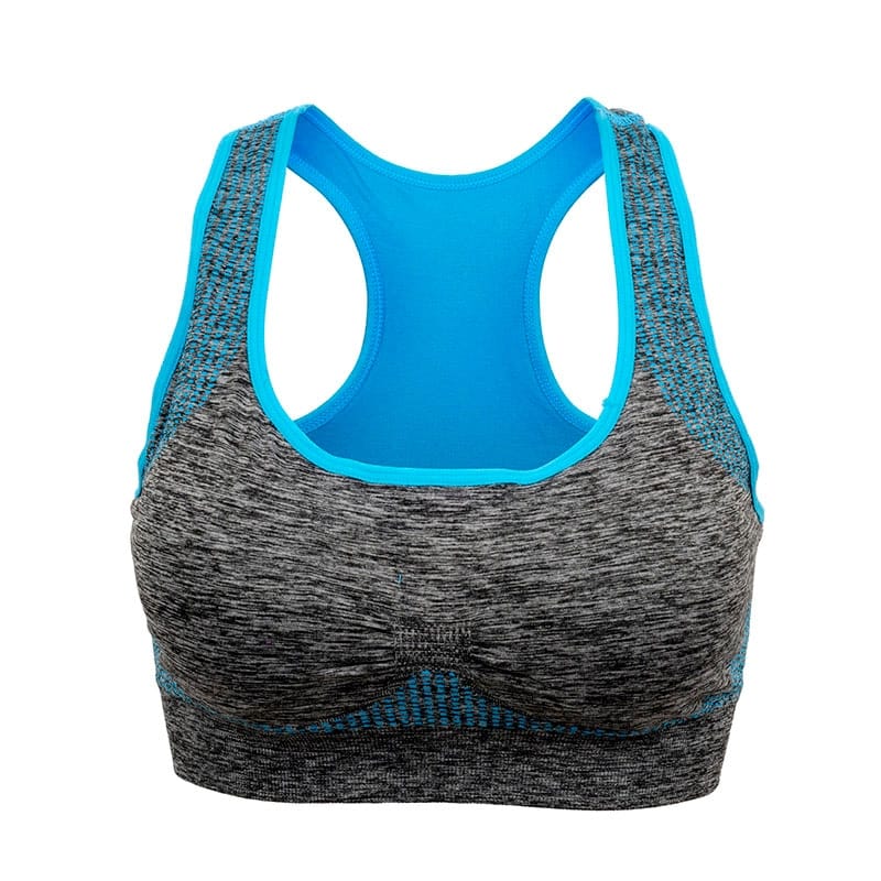 Woman's Padded Push Up Sports Bra - Blue Force Sports