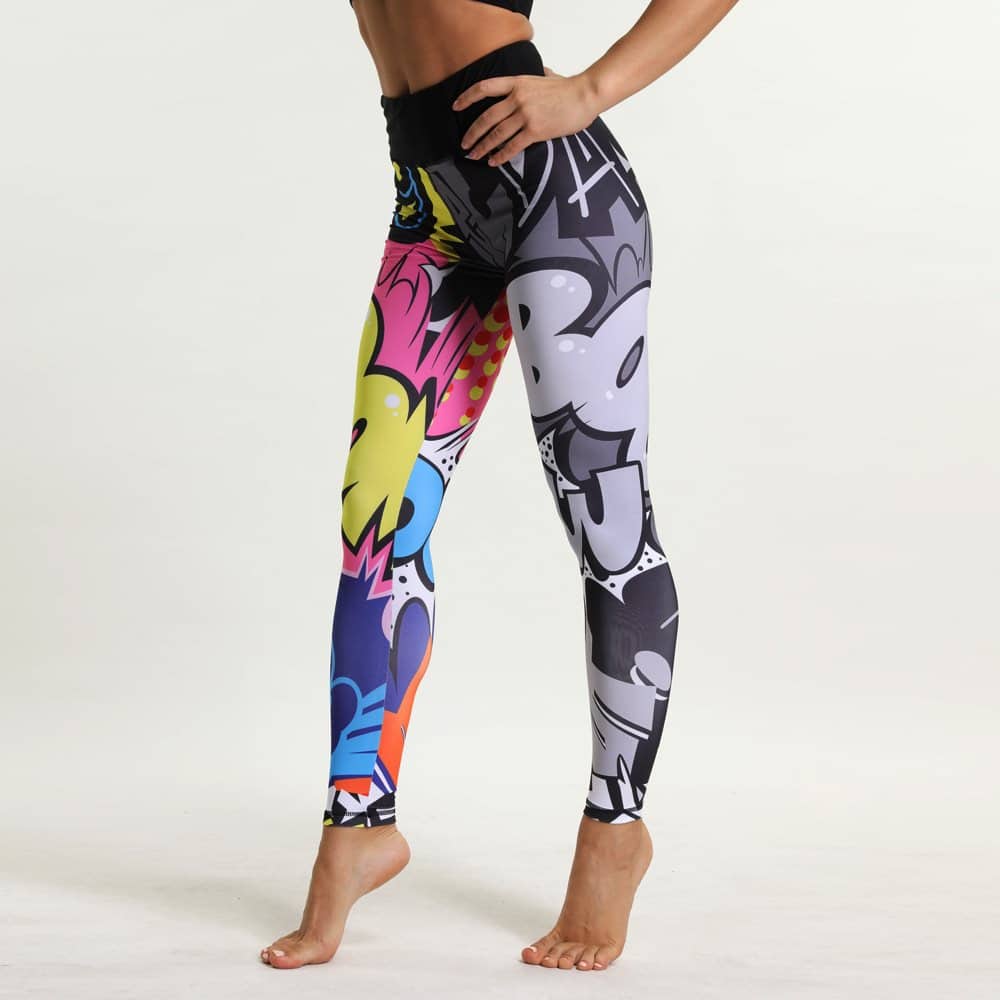 Women's Cartoon Stylized Leggings with Push Up - Blue Force Sports