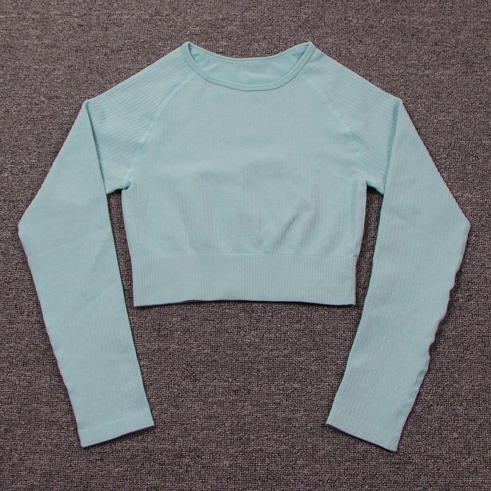 Women's Seamless Ribbed Yoga Set - Blue Force Sports