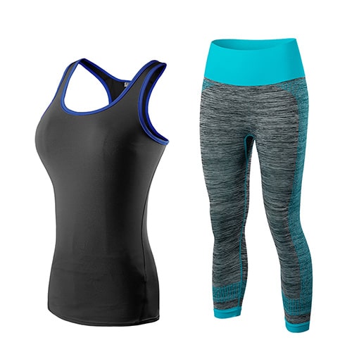 Women's Two Tone Sport Capris and Top Set - Blue Force Sports