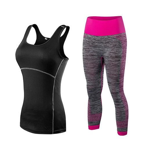 Women's Two Tone Sport Capris and Top Set - Blue Force Sports