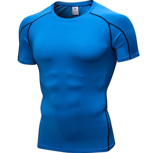 Quick Dry Fitness Compression T-Shirt for Men - Blue Force Sports