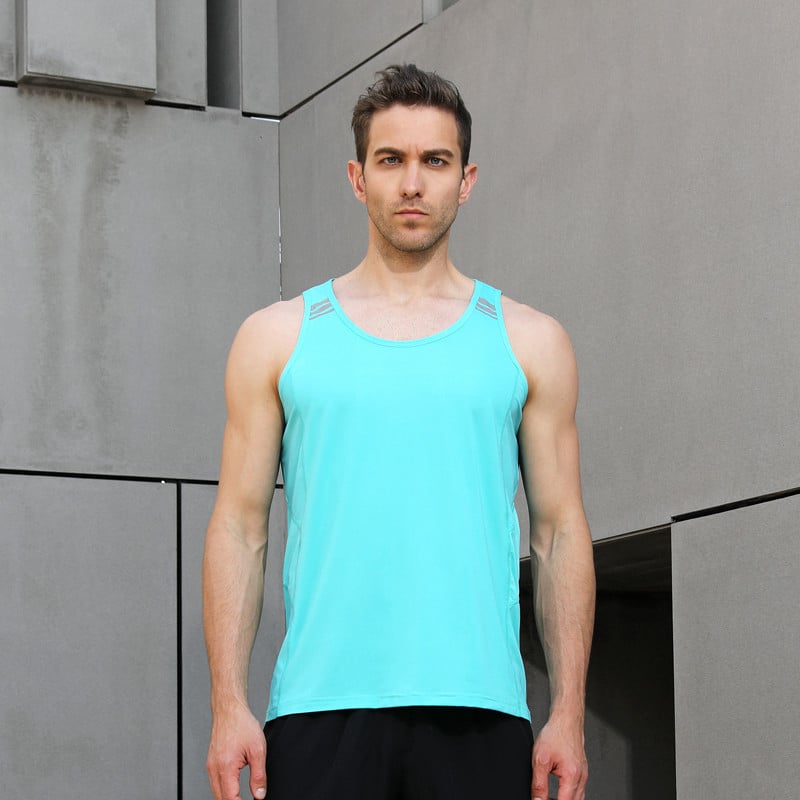 Men's Striped Detail Sports Tank Top - Blue Force Sports