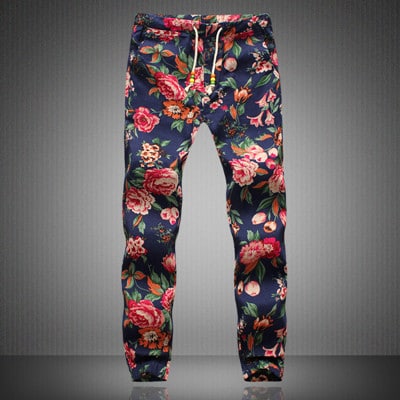 Men's Colorful Boho Pattern Linen Pants - Blue Force Sports
