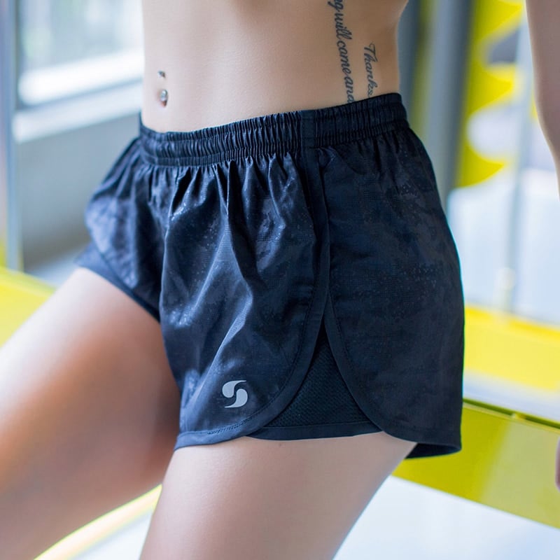 Women's Mosaic Pattern Sports Shorts - Blue Force Sports