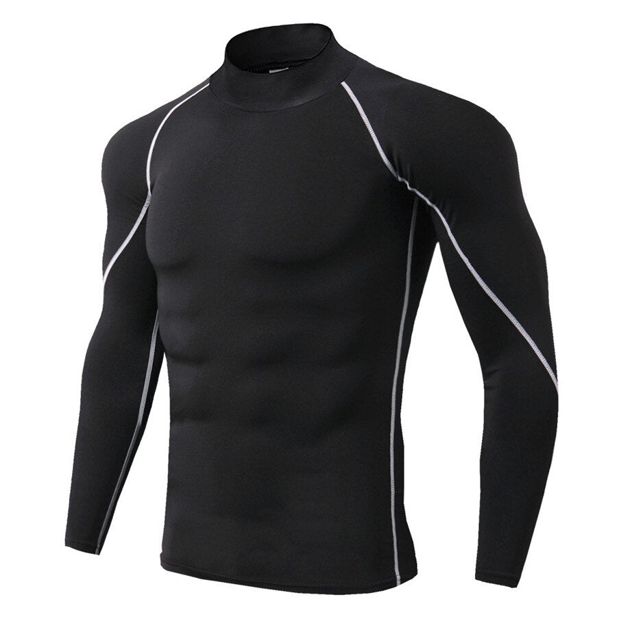 Men's Long Sleeve Sport Compression Shirt - Blue Force Sports