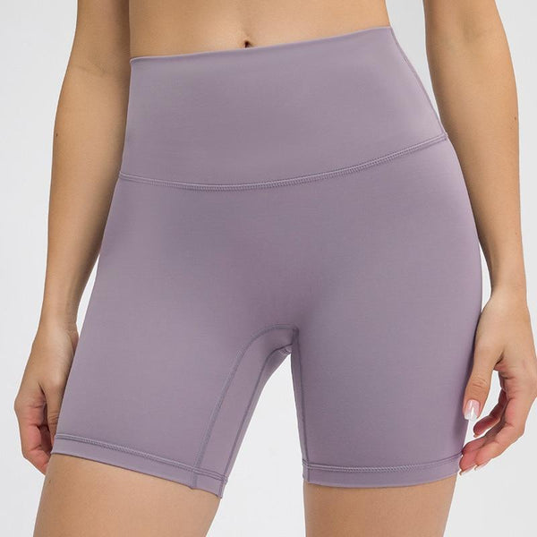 Women's Solid Color High Waist Yoga Shorts - Blue Force Sports
